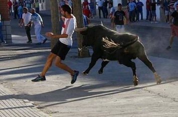 西班牙男子只顾用手机拍摄 惨遭公牛从后撞死
