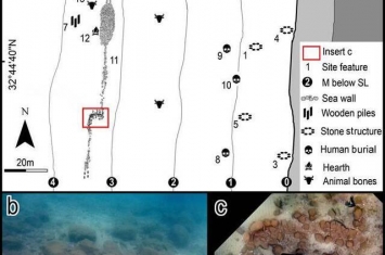 以色列海法大学考古学家在水下聚居地“特蕾西”发现7000年前堤坝