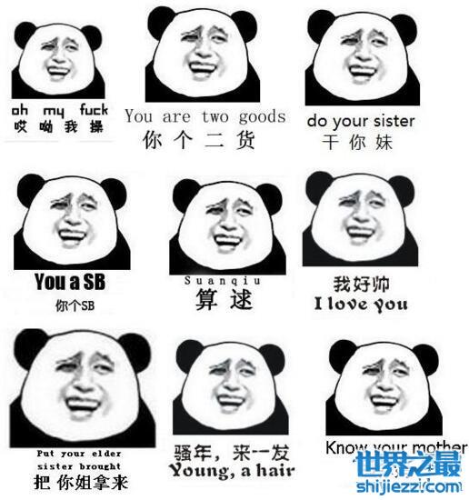 搞笑金馆长熊猫表情包，用笑容席卷世界的男人