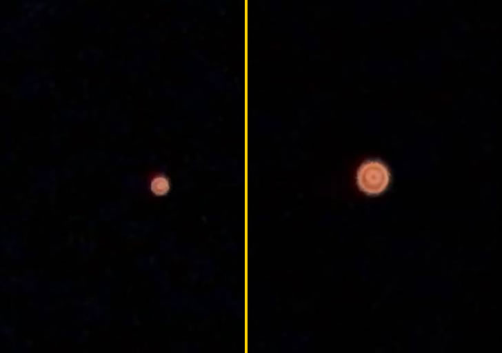 网友拍摄到空中神秘“红色球体”，又被疑似UFO来了