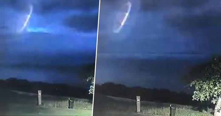雷雨黑夜、闪电交错，澳警方意外拍摄到“立体UFO”