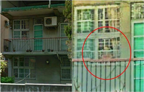 谷歌街景地图拍到的灵异现象，没人住的老房子里有个人影