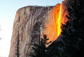 世界最美的瀑布火瀑布，宛如岩浆飞流而下(马尾瀑布)