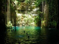 墨西哥伊克基尔天然井，深达40米的天然地底游泳池