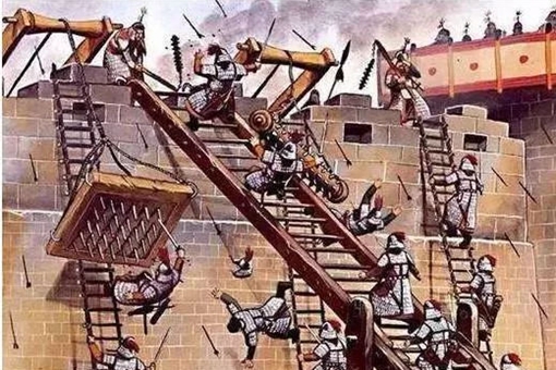 古代攻城守城士兵为什么不推倒梯子而是扔石头?