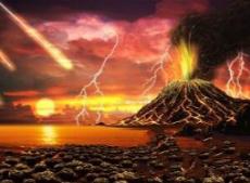 冥古宙之前的地球环境，四处都是火山和熔浆（如同末日来临）