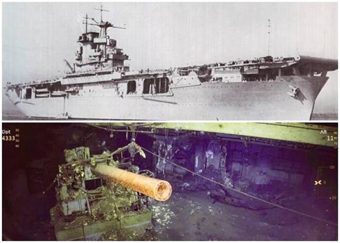 微软创办人保罗艾伦出资的“R/V海燕号”发现二战美国海军胡蜂号航空母舰残骸