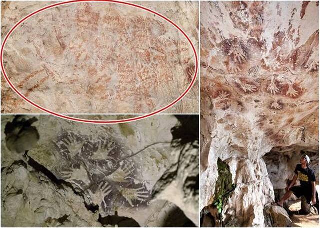 印尼婆罗洲洞穴发现4万年前动物壁画