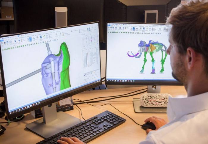 比利时Materialise公司利用3D打印技术为博物馆打造出猛犸象骨架