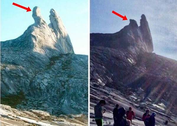 马来西亚沙巴地震：神山美景驴耳峰震碎