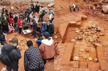 广东省广州市中山大学南校区工地挖出多座古墓和水井遗址
