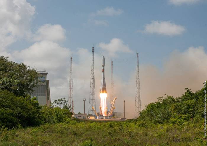 联盟-ST号运载火箭搭载CSO-1光电侦察卫星从法属圭亚那库鲁航天中心升空