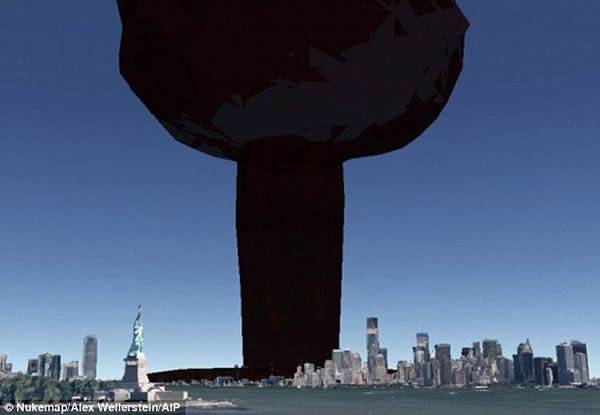 3D核武器地图（NUKEMAP 3D）模拟攻击世界上任何地方