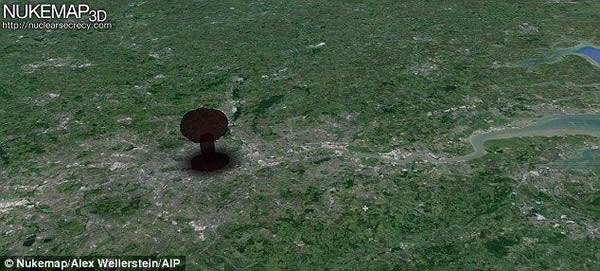 3D核武器地图（NUKEMAP 3D）模拟攻击世界上任何地方