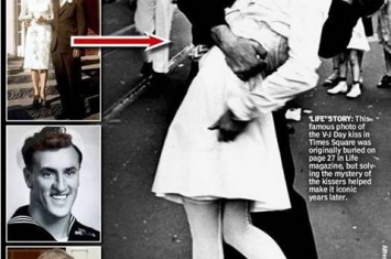 经典照片“二战胜利之吻”中的男主角的未来妻子原来就在旁边