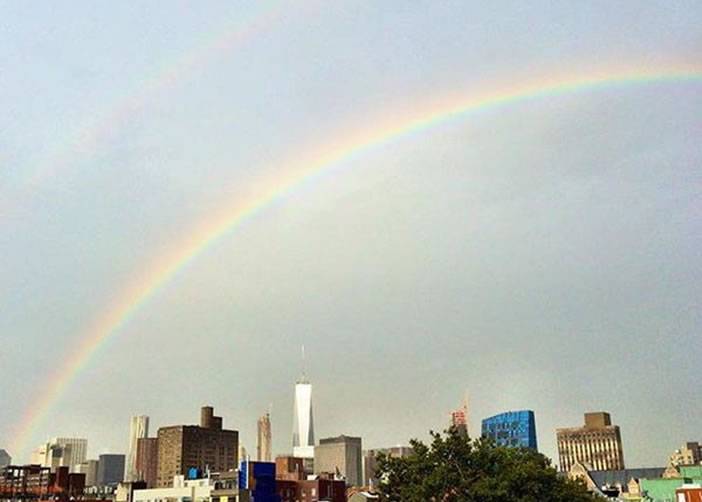 911恐袭14周年前夕 美国世贸原址现雨后彩虹