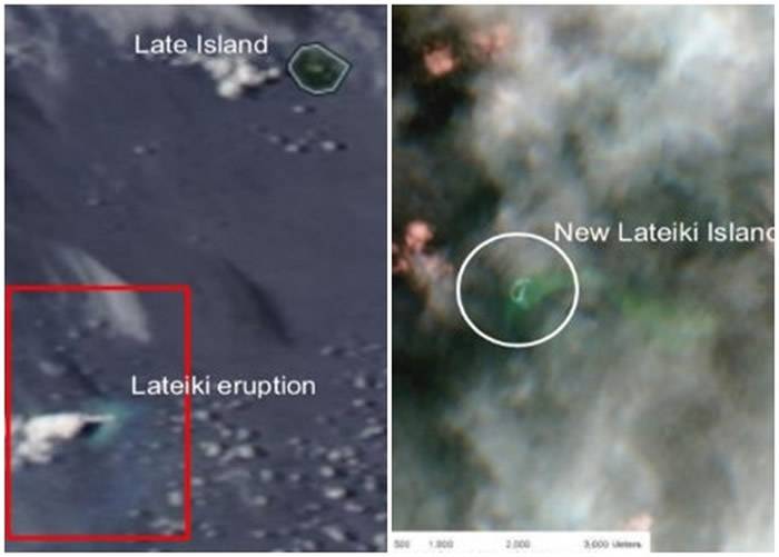 太平洋岛国汤加海底火山爆发 拉德基岛沉没而大3倍新岛屿形成