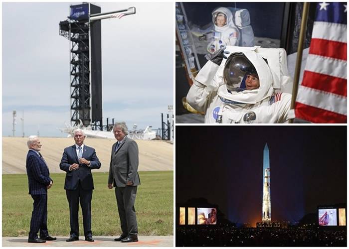 美国宇航员说出“我的一小步，人类一大步”五十周年 奥尔德林偕阿姆斯特朗长子同贺