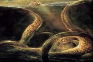 格陵兰岛海岸北海巨妖(Kraken)，北欧神话中的巨型海怪