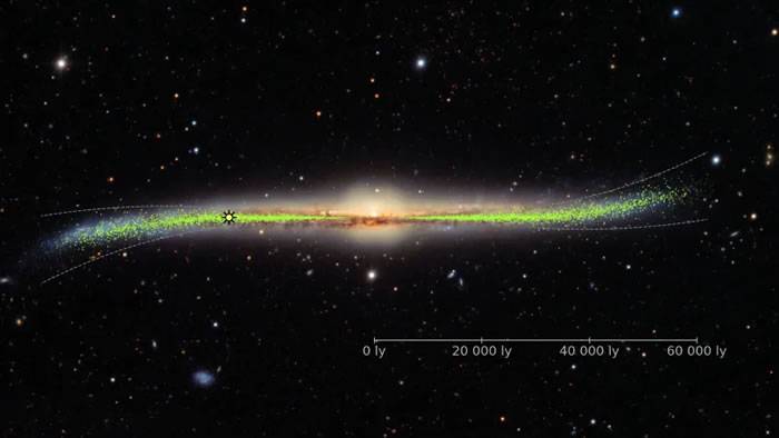 新的三维图揭示银河系扭曲恒星盘的S-状结构