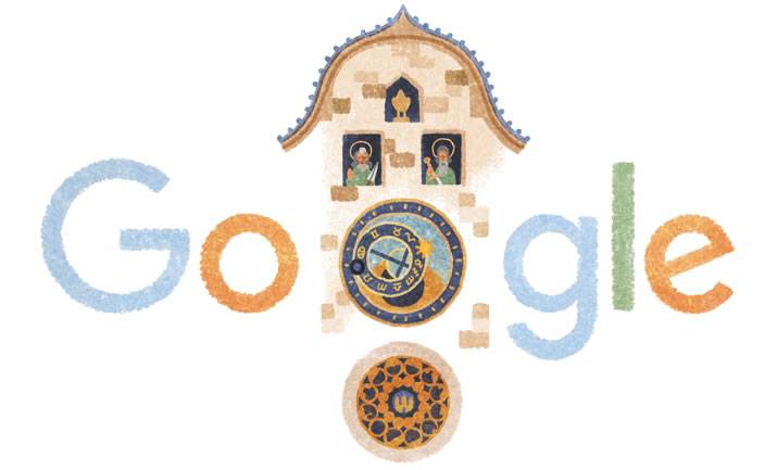 Google首页庆祝布拉格天文钟605岁生日