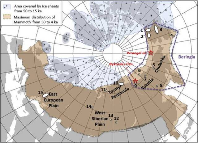 新研究指出猛犸象最后出现的位置：北冰洋的弗兰格尔岛