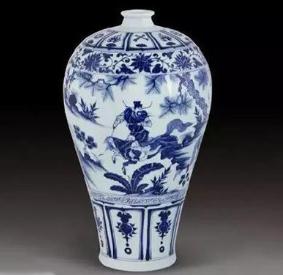世界上最贵的青花瓷器，元青花萧何月下追韩信图梅瓶(价值7亿多)