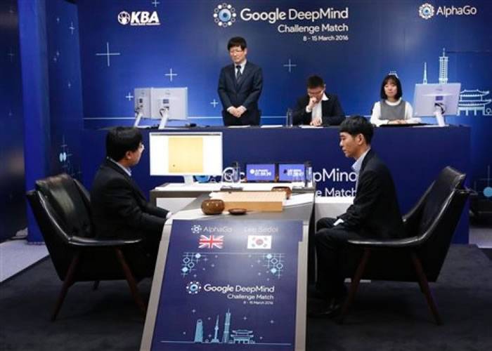 Google人工智能开发公司DeepMind电脑程式AlphaGo战胜韩国围棋九段棋手李世乭
