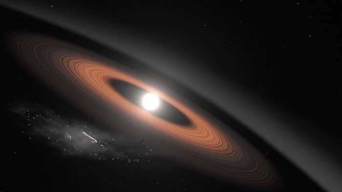 当太阳变成白矮星时辐射将强大到使太阳系中的小行星高速旋转分裂成小碎片