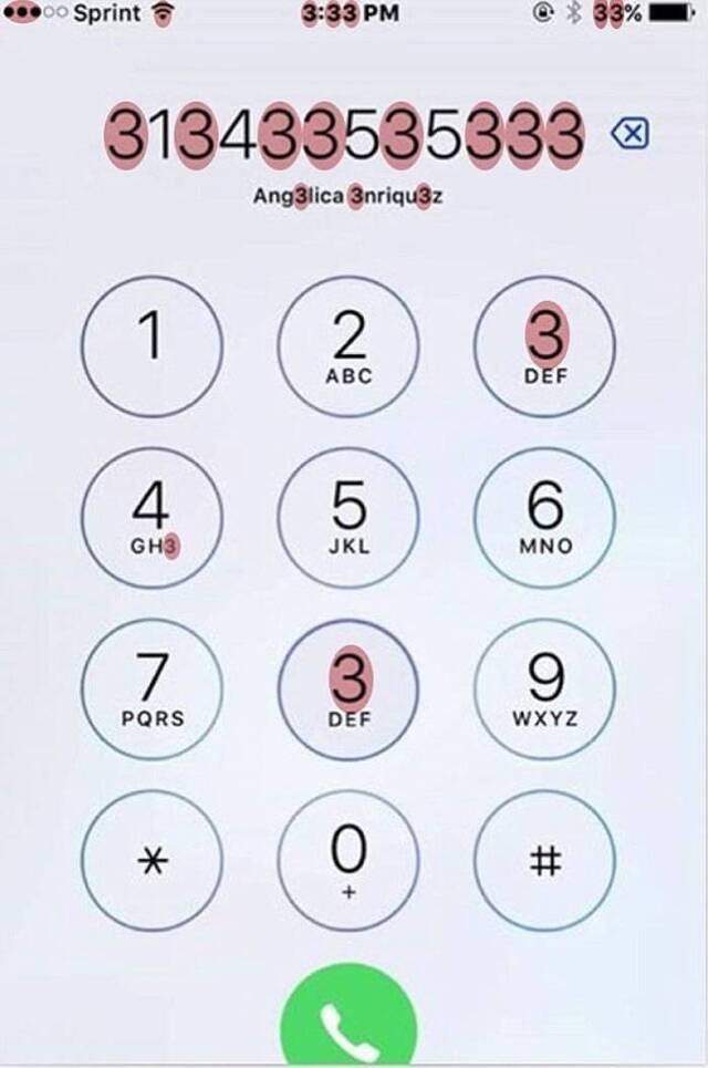这张手机图片中到底有多少个“3”？