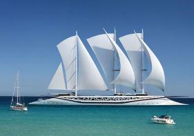 世界上最大的帆船，长143米/宽25米(最多可容纳74人)