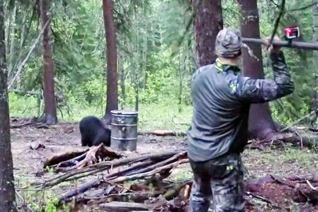 美国男子凶残猎杀黑熊 长枪插内脏20小时才死去