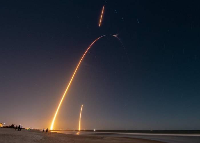 美国太空探索科技公司SpaceX“龙”飞船为空间站补给 完成第50次火箭着陆