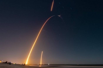 美国太空探索科技公司SpaceX“龙”飞船为空间站补给 完成第50次火箭着陆