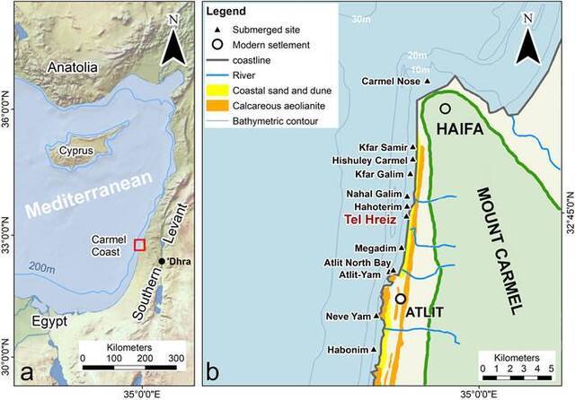 以色列海法大学考古学家在水下聚居地“特蕾西”发现7000年前堤坝