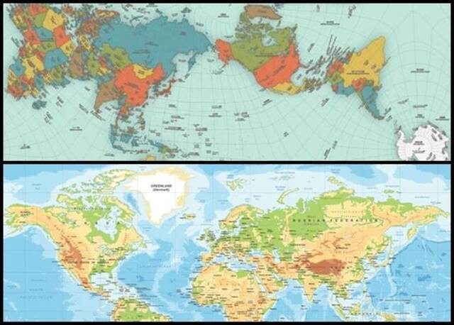 日本建筑师师鸣川肇制新世界地图 显示出正确的陆地及海洋比例