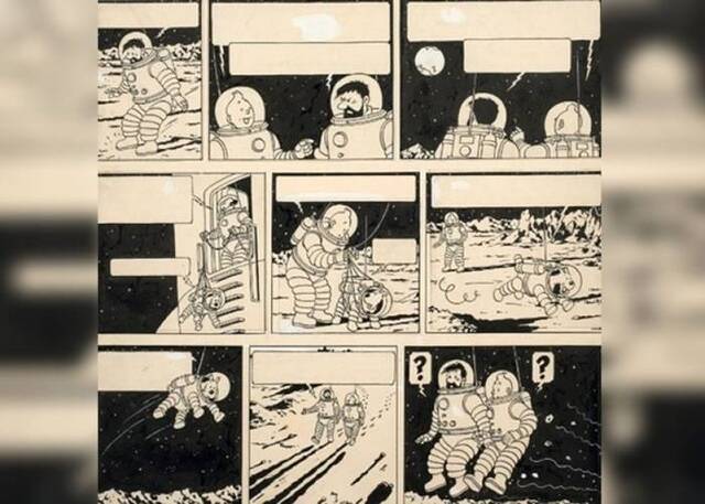《丁丁历险记》漫画原稿在法国巴黎拍卖 以155万欧元高价售出