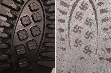 亚马逊网站出售的“北极狐”军用战斗靴鞋底惊见纳粹符号卐 美国厂商：中国制造的错