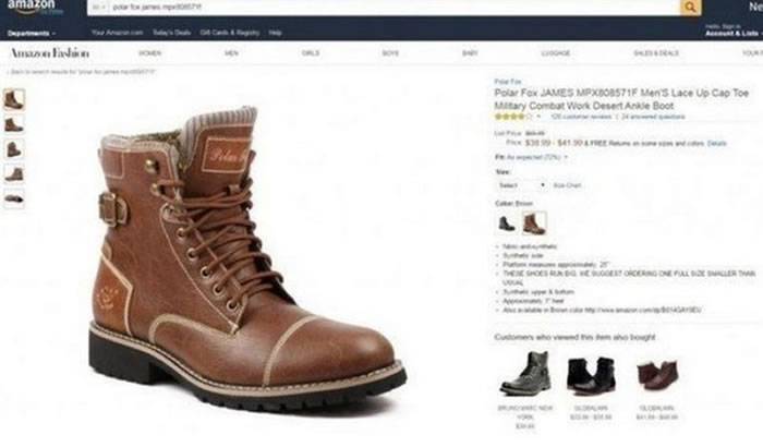 亚马逊网站出售的“北极狐”军用战斗靴鞋底惊见纳粹符号卐 美国厂商：中国制造的错