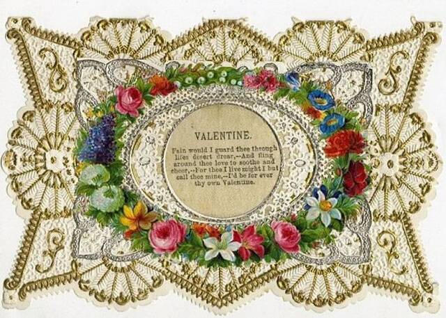 英国科尔切斯特城堡的博物馆展出维多利亚时期情人节卡片 还原当时如何传爱