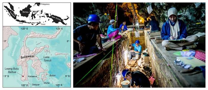 印度尼西亚苏拉威西岛洞穴石片上发现人类历史上最古老雕刻画 距今26000年