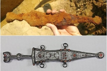 德国特里尔大学19岁考古见习生在哈尔滕古罗马士兵墓地挖出2000年历史银匕首
