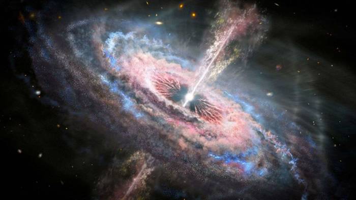 哈勃太空望远镜帮助天文学家发现横穿星系的类星体海啸