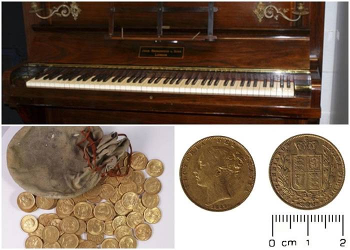 英国古旧钢琴中发现一批价值足以“改变人一生”的金币