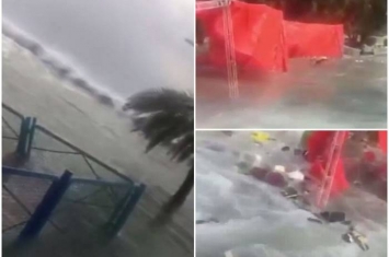 伊朗南部布什尔省港口城市3米巨浪来袭 一死5失踪