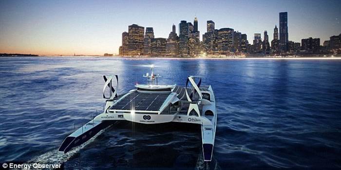 全球首艘氢气推动游艇“能源监察者号”（Energy Observer）5月法国巴黎出航游世界