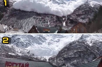 俄罗斯厄尔布鲁士山滑雪场邻近雪山突然发生大型雪崩