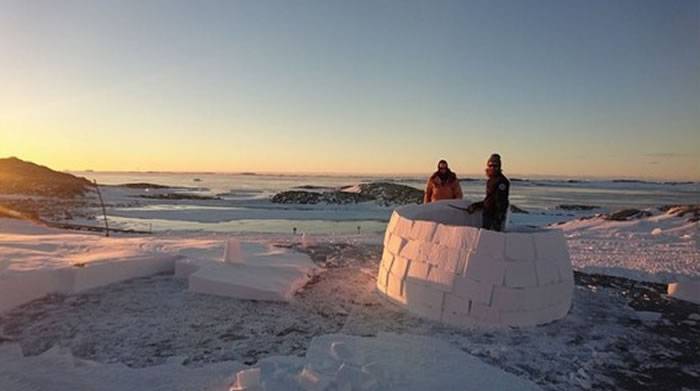 北极因纽特人冰屋出现在南极 澳洲研究人员为消磨时间打造