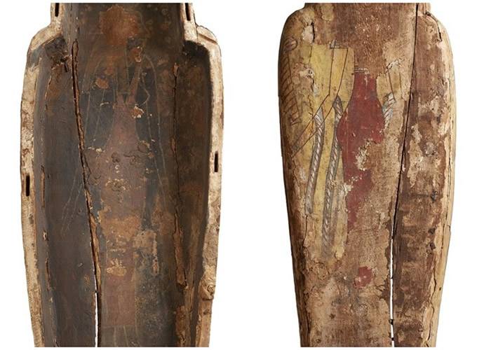 英国3000年历史木乃伊“Ta-Kr-Hb”棺木底部及内部藏古埃及女神阿蒙泰特珍贵画像