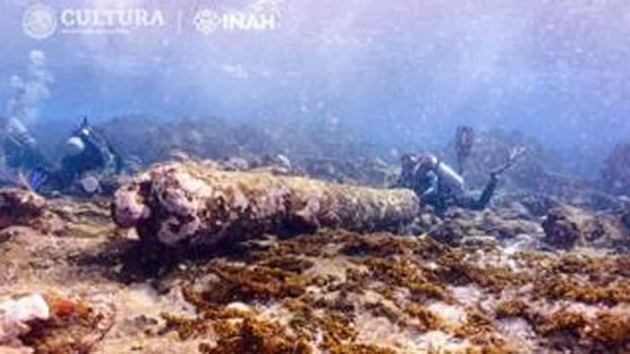 墨西哥加勒比海沿岸地区钦乔罗浅滩附近发现一艘200年前的沉船